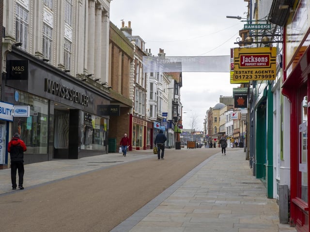 Only a few people in the town centre.
