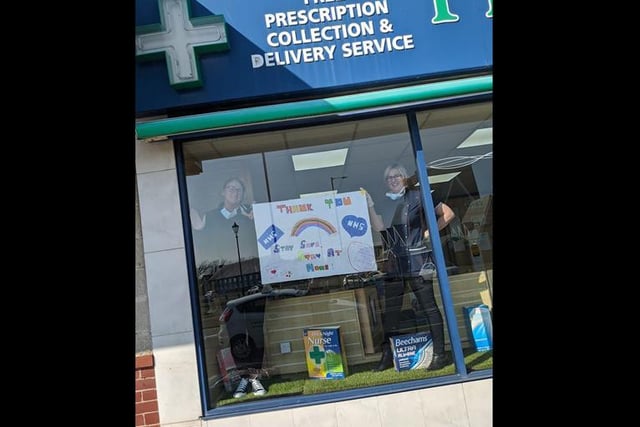 Lovely picture from my lovely niece up in John's chemist in Fleetwood hoping people will stay at home so I can finally see her again, sent by Katie Pennington