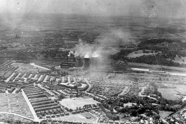 An aerial view of Kirkstall Power Station.