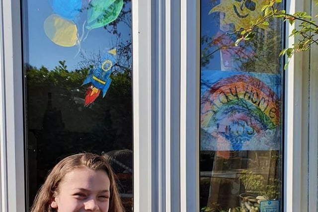 This family had fun painting their window during the pandemic.