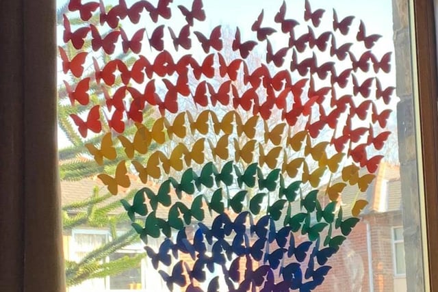 A rainbow heart filled with butterflies to join in showing their support.