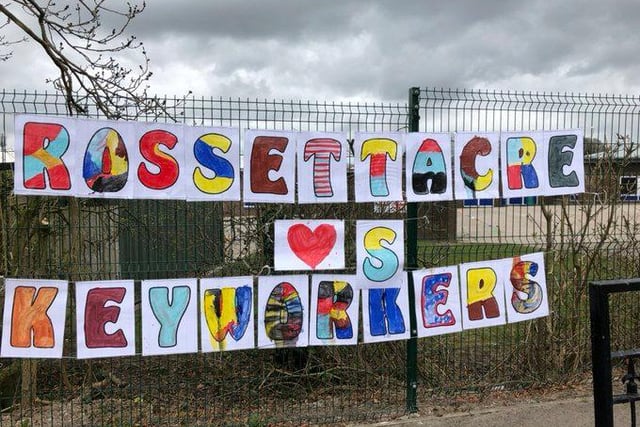 Rossett Acre school has showed its appreciation for key workers who are carrying on in spite of the crisis with this lovely display outside its gates.
