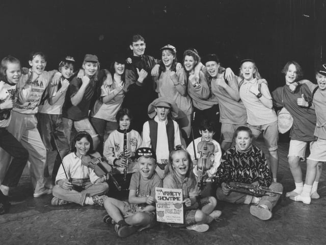 Musicians, dancers, actors and singers from the YMCA gather round for a photo to promote the Red Nose Variety Show back in March 1991. Do you feature in the picture?