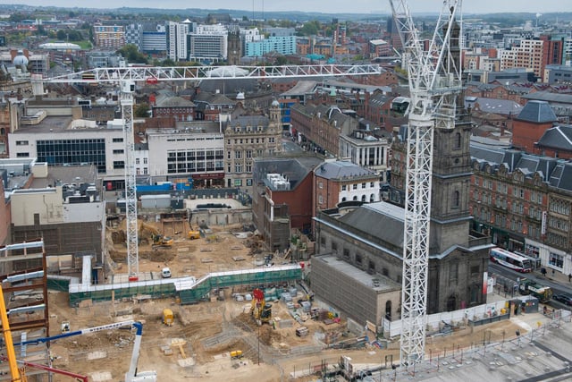 Construction picked up pace with the arrival of the second tower crane on site in October 2010. The first structural steelwork was due to go into place.