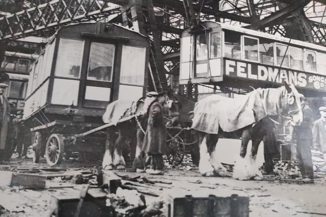 When the Blackpool  Big Wheel was demolished in 1928 - 1929 the carriages were sold off for all sorts of uses including garden sheds: this picture shows the site in Coronation Street as the carriages were removed