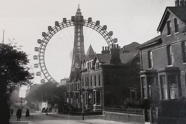 An undated photo of Blackpool Tower and the Big Wheel