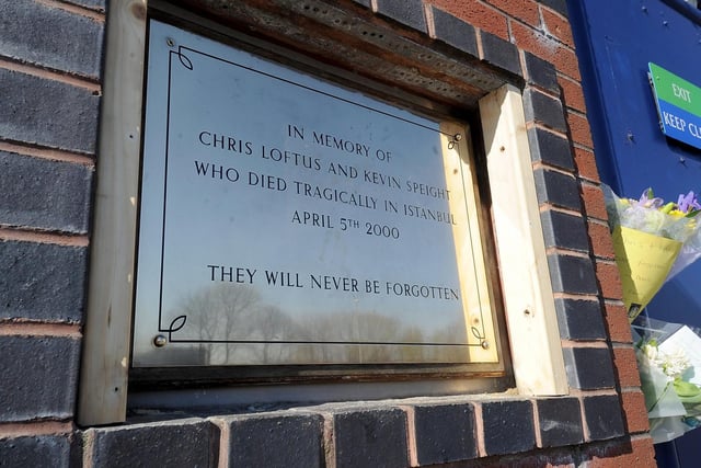 The plaque to remember Chris Loftus and Kevin Speight. Picture by Simon Hulme.