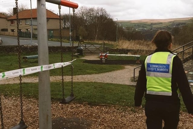 Ensuring public safety at a local playground in #Heptonstall following government measures