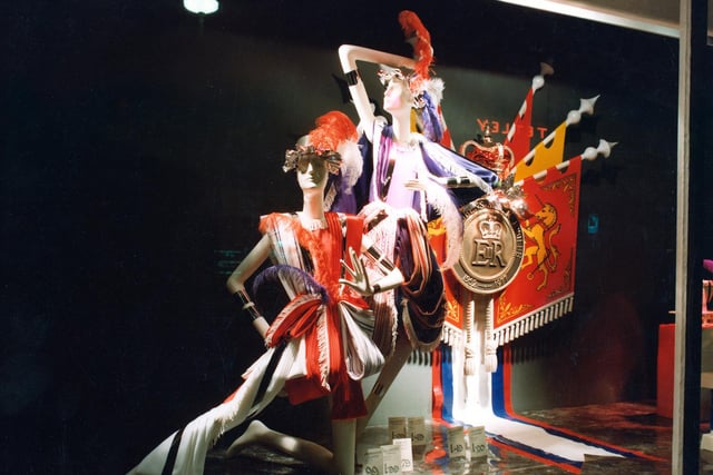 A window display from 1977. The display manager at this time, Alan Banks chose a theme 'The Best of British' in celebration of the Queen's Silver Jubilee.