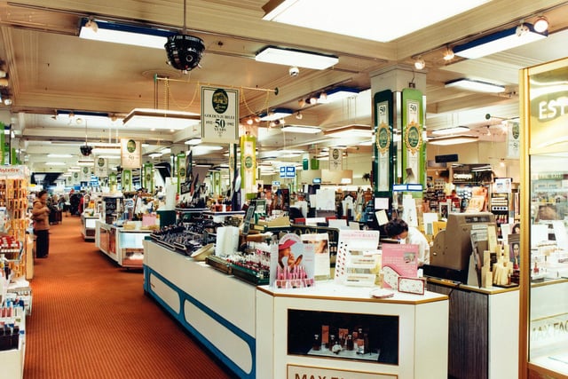 The ground floor of Lewis's department store in the Headrow during the Golden Jubilee celebrations in September 1982.