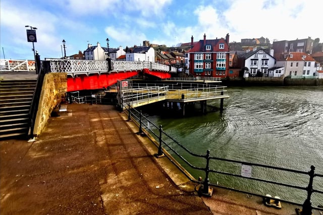 Whitby swing bridge free of people and traffic.