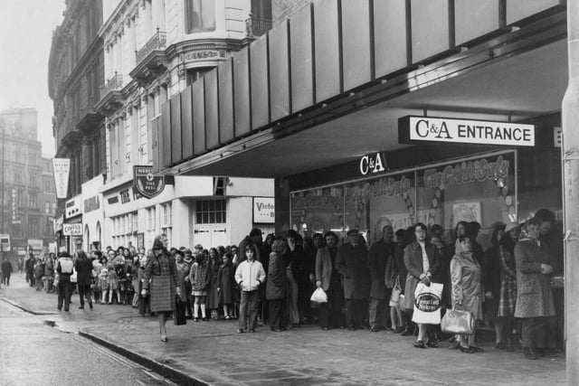 The queue for the C&A sales on New Year's Day.