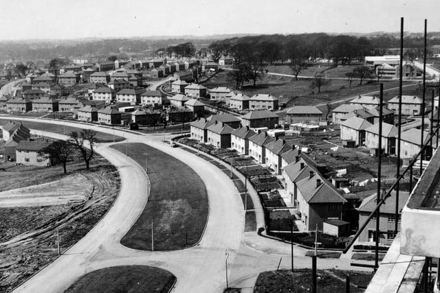A view from the top storey of flats in Seacroft at the end of the 1950s.