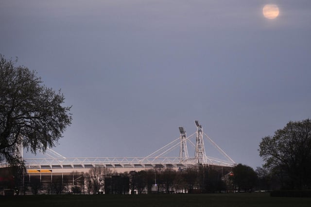 The 'Super Pink Moon' peering down at Preston North End. Credit: Donna Clifford
