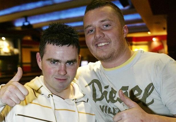 Smithy and Dansky on a night out in Halifax town centre back in 2007.