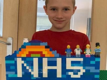 JayneFitzpatrick sent the photo of her seven-year-old grandson Harry, who made his own tribute to "our wonderful NHS."
