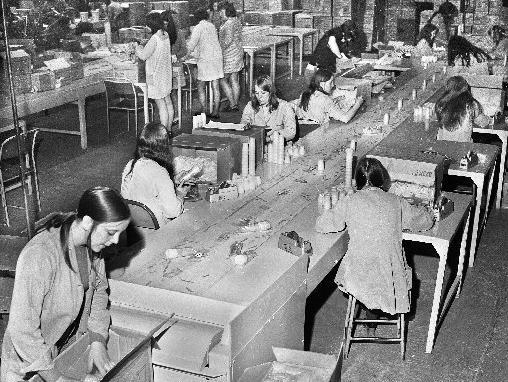 Staff at the Tupperware factory