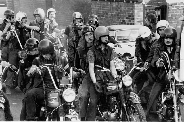 Hell's Angels rode into Leeds for the funeral of the president of the Leeds Chapter, Stephen Guest.