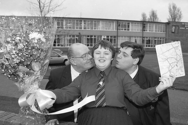 This pupil at St Bede's RC High School in Lytham receives gifts - but who is she and what were they for? Let us know