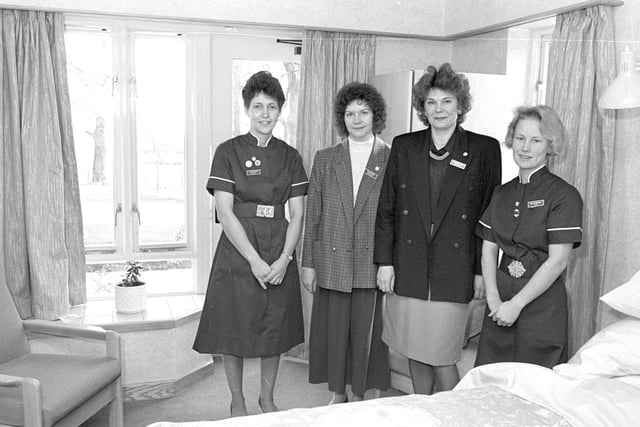 In this early photo, staff are pictured at the Hospice in March 1990, within weeks of the grand opening.