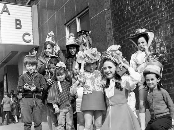 An Easter bonnet competition for members of Wigan's ABC Minors at the cinema in Station Road, April 1971.
