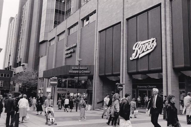 A bustling scene outside the Centre in May 1987.