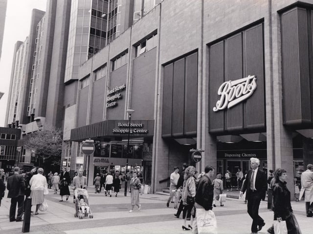 A bustling scene outside the Centre in May 1987.