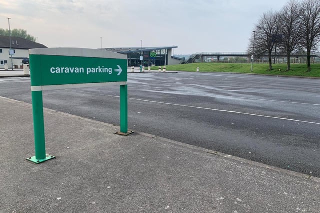 Not a caravan in sight at the service station