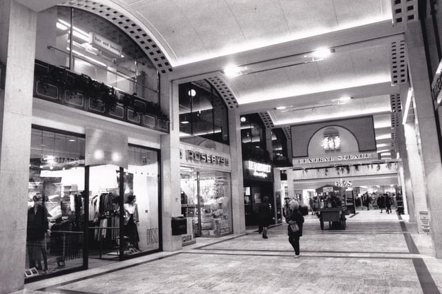 A view inside Central Square in October 1992. Do you remember these shops?