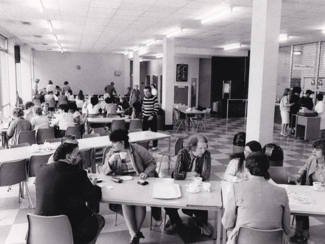 A section of the canteen, photographed in September 1986.