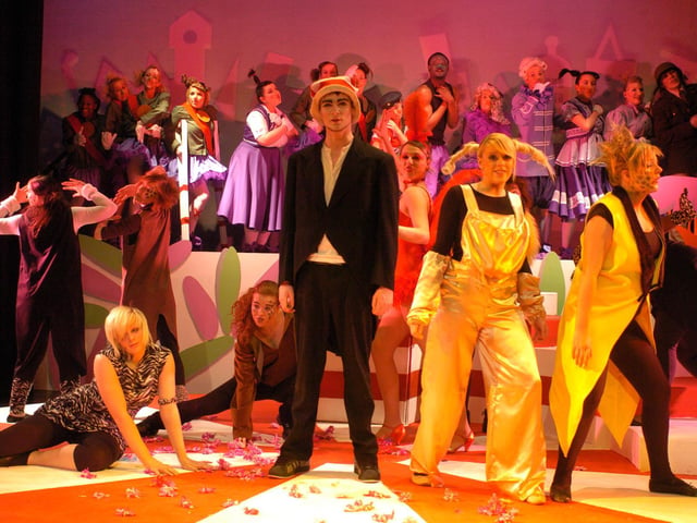 May 2008 and National Certificate/Diploma in Performing Arts students take part in a dress rehearsal for Seussical the Musical. Pictured, centre, is Mike McDonald as The Cat in the Hat with cast members looking on.