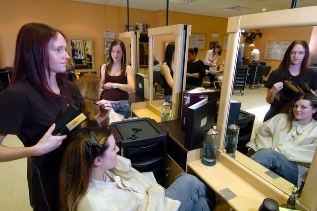 October 2006 and pictured at hair and beauty therapy students at the College's Horsforth Centre. Front, Clare Lakey and Samantha Gladden (seated) with rear, Sheridan Burgess and Rachel Herrington (sat).