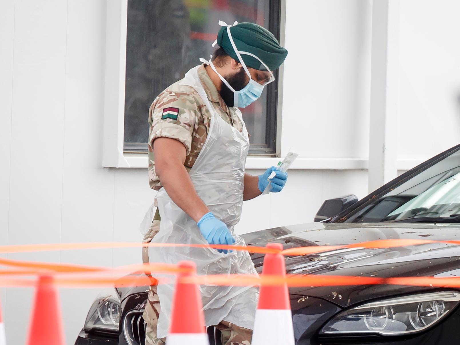 Drive-in coronavirus testing centre.