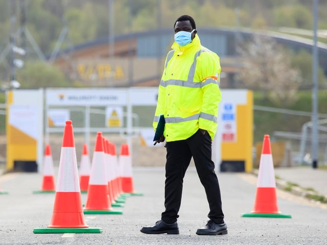 Drive-in coronavirus testing centre.