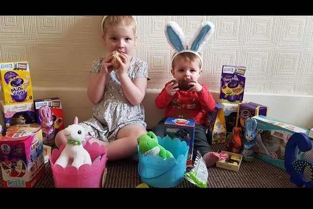 Caitlyn aged 5 and James aged 17m, sent in bySophie Wignall