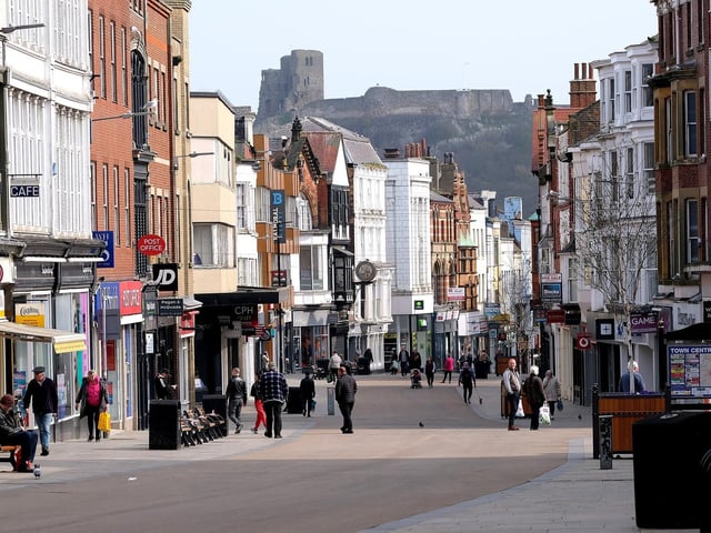 There were still people in the town centre.