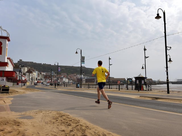Taking in daily exercise on Foreshore Road.