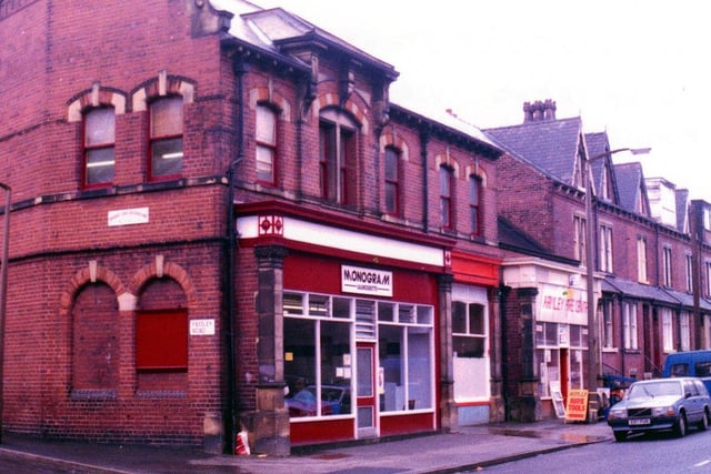 The old Co-op stores on Armley Ridge Road at the junction with Paisley Road to the left. At this time the premises were being used by Monogram Laundrette.
