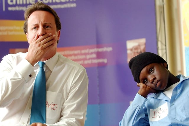 Conservative leader David Cameron on his visit to Hillcrest Community School, Chapeltown, Leeds. July 2006