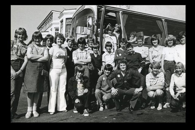 Members of the G Squad pictured at the start of their fun trip to Alton Tower in August 1981.
