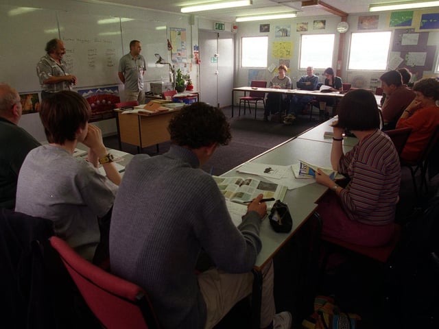 Students on the BTEC Diploma course in Land Environment and Horticulture at the College's Horsforth Centre, pictured in September 1999.