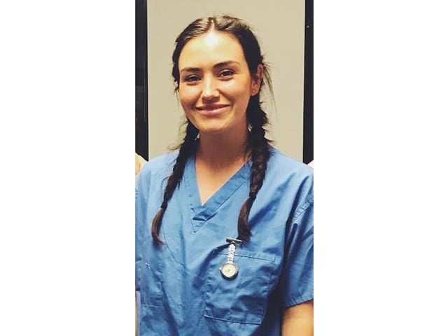 This is Lauren, a midwife at Scarborough Hospital. At a time when it is really scary to be expecting a baby, she carries on supporting women through pregnancy and birth. I have felt a lot calmer after appointments with Lauren, knowing her and the team are there for me whatever happens.