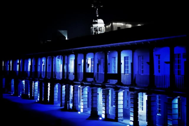 The Piece Hall turns blue in support of NHS workers
