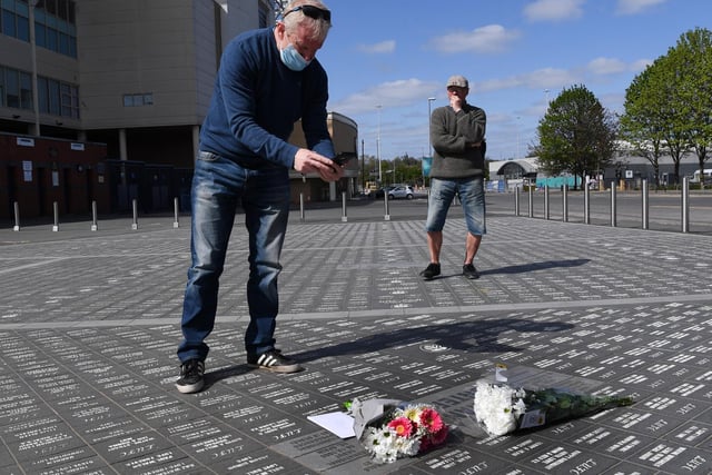 Tributes are laid at Elland Road for Leeds United legend Norman Hunter