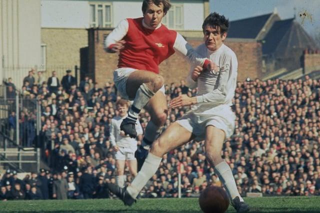 Norman Hunter in action against Arsenal at Highbury in August 1969.