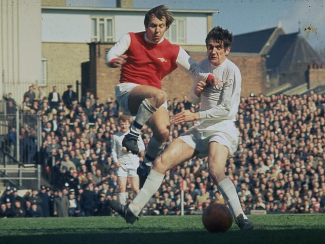 Norman Hunter in action against Arsenal at Highbury in August 1969.