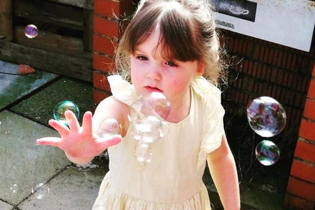S Jane Moss sent in this photo of a little one having fun in the garden.