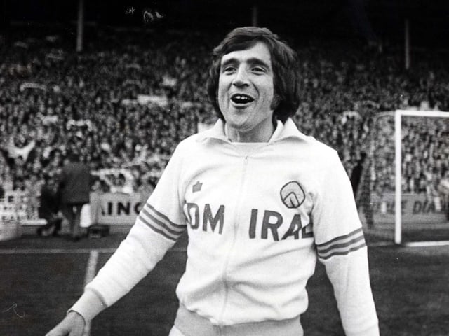 A smiling Norman Hunter on the Elland Road pitch.