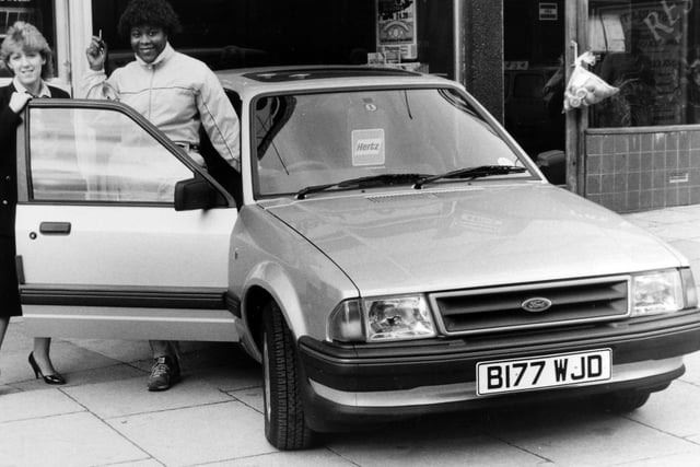 Olympic javelin title holder Tessa Sanderson was in Leeds to accept the keys of a Ford Orion 1.6 Injection Ghia from her new sponsors on Wade Lane.