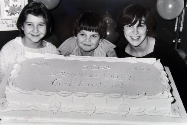 The ABC cinema on Vicar Lane hosted an open day to celebrate its 50th anniversary. Pictured holding a special birthday cake are, from left, Jane Reed, 12, her brother David, 10, and Tracey Walker, 14.